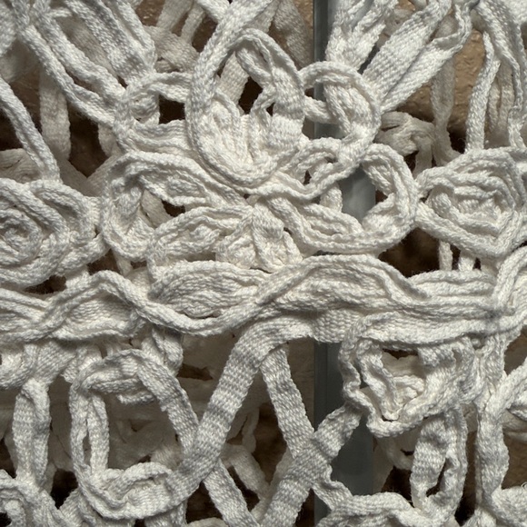 POL BOHO crochet white vest with fringe one size small medium large nwot - Picture 5 of 6